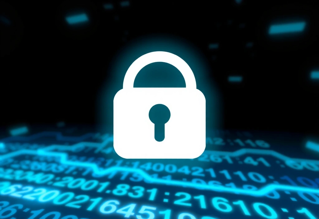 Imagine reprezentând un lacăt digital și date securizate